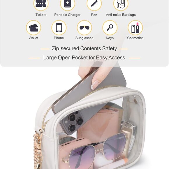 Clear Purses for Women Stadium Clear Bag Crossbody - Picture 3 of 9